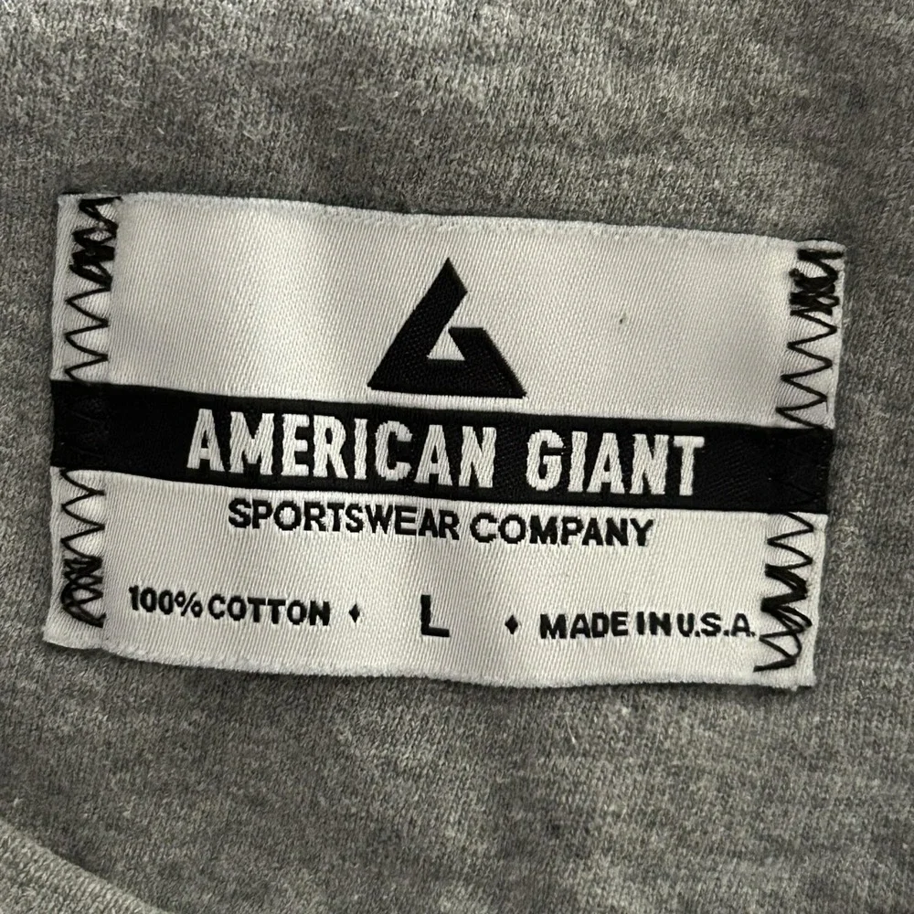 American Giant Sweatshirt Mens Large Gray Crewneck Fleece Pullover Made In USA
